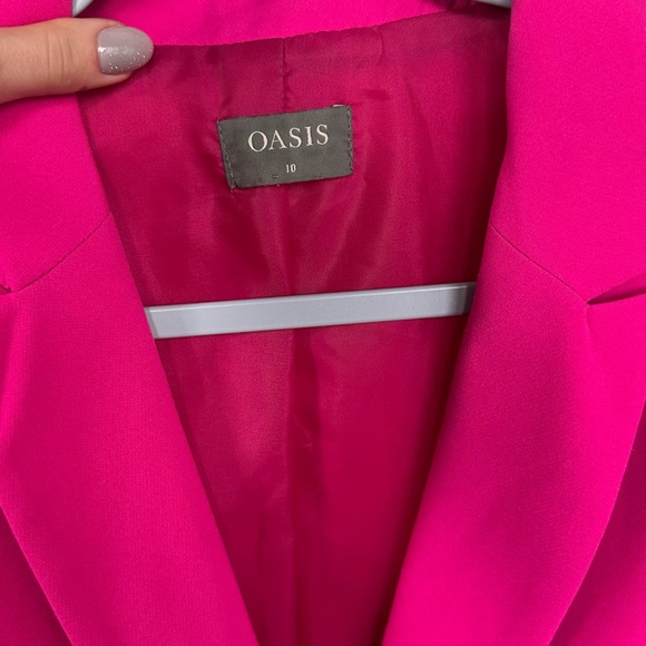 Oasis Fuchsia Blazer and Pants Set - Picture 3 of 13